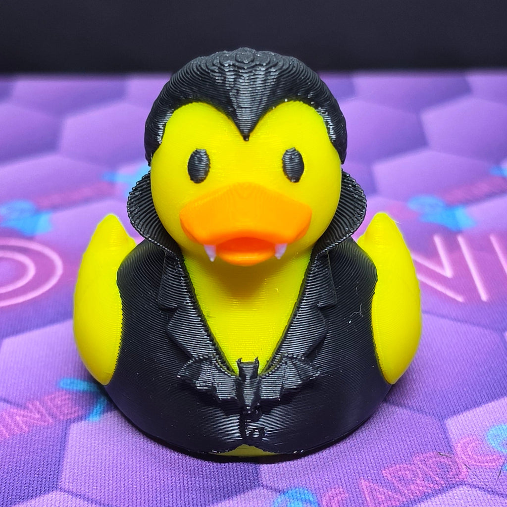 3D-Printed Vampire Rubber Duck, 2.5 in Halloween Collectible